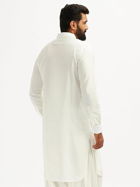 Men’s Solid Cotton Pathani Kurta – Shirt Collar Full Sleeve Traditional Ethnic Wear for Festive Celebration & Festive Occasion Wear - Image 2