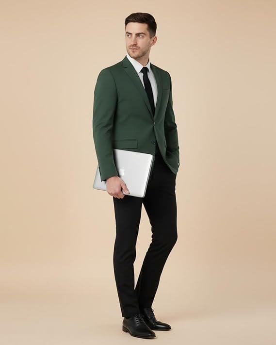 Stylish green blazer for men, perfect for formal events, business wear, and special occasions.