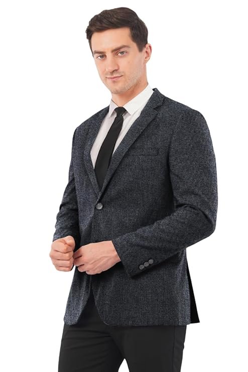 Charcoal grey blazer for men, perfect for formal occasions, business wear, and parties.