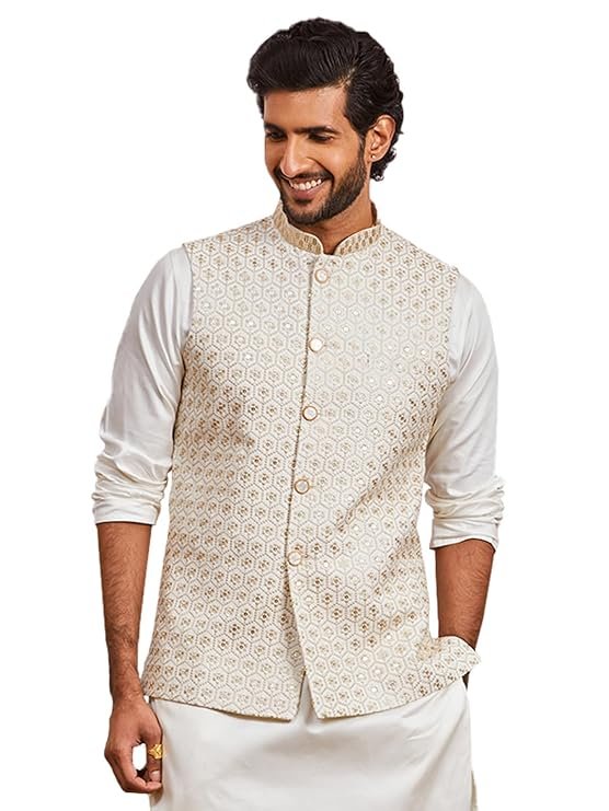 Men's Embroidered Nehru Jacket for Wedding, Festive & Traditional Wear | WED Couture