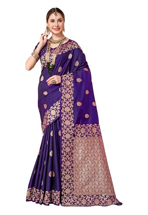 Women's Pure Kanjivaram Silk Saree Soft Banarasi Style Wedding With Blouse Piece | Saree For Women | New Sari